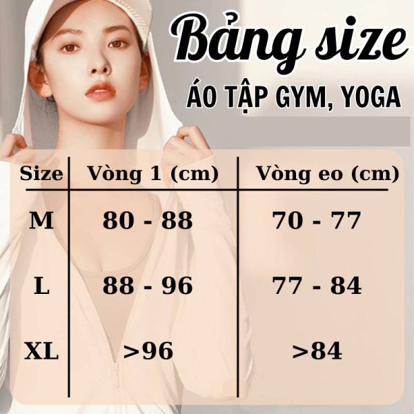 bảng size áo tập gym